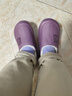 安尚芬户外穿防水棉拖鞋女士厚底秋冬季防滑加绒保暖情侣懒人棉鞋男士 深紫 38-39 适合37-38 实拍图