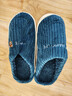 小熊兔子卡通棉拖鞋家用室内厚底保暖防滑毛毛拖鞋踩屎感棉拖鞋女 藏青色 40-41 【平时适合39-40】 实拍图