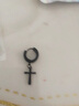 芯奢十字架耳夹男潮流美式酷帅男生耳环免打孔无耳洞假耳钉潮男耳饰品 黑色耳夹单只 实拍图
