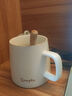 传旗陶瓷马克杯带勺盖咖啡杯牛奶杯早餐杯办公杯男女茶杯描金白400ml 实拍图