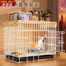 憨憨宠 狗笼猫笼 狗笼子小型犬带厕所幼犬折叠便携猫笼子宠物笼具兔笼 白色 前出盘狗丝笼 70*50*60cm 实拍图