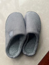厂家直发秋室内家居情侣毛拖鞋保暖鞋月子防滑加绒男士棉拖鞋女 灰色【细条】 4243 实拍图
