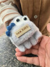 DFBK日本儿童手套婴幼儿冬保暖厚半指男女小月龄宝宝露趾一岁小孩爬行 绿色恐龙翻盖0-3岁 长9cm 按年龄选择 实拍图