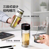 京东京造 玻璃杯 全能茶水分离杯 泡茶杯双层泡茶分离杯子男士月光银330ml 实拍图
