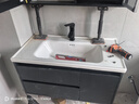 艺昕浴室柜陶瓷一体盆卫生间洗手盆洗脸盆柜组合智能镜套装洗漱洗手台 90CM轻奢灰智能款+全套配件 实拍图