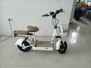 小刀新国标48V电动自行车 小智2.0 踏板简易电自通用轻便电瓶车【无需驾照】 续航约45KM-奶酪白/浅棕-350W 实拍图