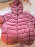 鸭鸭（YAYA）佟丽娅同款轻薄羽绒服女新款秋冬季休闲短款连帽保暖轻便韩版外套 嫣红色 2XL 实拍图