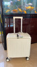 鹃羚行李箱拉杆箱前开盖小型登机箱男女儿童旅行深仓密码皮箱可上飞机 奶油白【杯架+手机支架+双充电口】 18英寸 约常规19英寸短途旅行可前侧开盖登机箱 实拍图