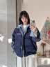 马克华菲假两件格子拼接羽绒棉服男女冬季新款加厚棉衣外套 藏青色 XL 实拍图