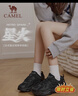 骆驼（CAMEL）女鞋厚底增高缓震老爹休闲运动鞋子 K25CX4L4013 黑/城堡灰 37 实拍图