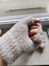 浩冠 手套女冬季加绒翻盖半指秋冬天学生卡通韩版保暖写字可爱手套 小鹿款-米黄色 均码有弹性 实拍图