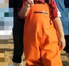 熊火女士下水裤赶海装备大人水裤下半身涉水服全身防水雨裤带雨鞋连体 女款橘红色下水裤【3D修身】 38码 实拍图