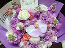 艾斯维娜鲜花速递向日葵混搭花束生日礼物全国同城配送 紫玫瑰混搭花束 实拍图