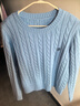三彩2025冬季新款绣花绞花针织衫圆领毛衫长袖M 天空蓝 M 160/84A 晒单实拍图