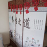 中式简易折叠可移动屏风遮挡板帘客厅隔断墙卧室现代简约办公室 单面图案送底座（加厚加粗） 1.8米高3扇一组1.5米宽 实拍图