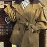 谜秀风衣女春秋时尚气质小个子休闲百搭外套 杏仁奶茶 常规 L 实拍图
