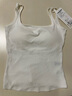 三彩2025秋款纯色坑条背心自带胸垫吊带修身短款打底内搭M 珍珠白 M 160/84A 实拍图