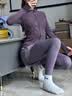 百思绒跑步运动套装女速干健身服户外晨跑骑行跳绳羽毛球服专业瑜伽服 实拍图