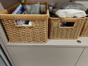 ken's仿藤编织收纳筐 客厅书报零食杂物浴室脏衣收纳篮橱柜整理筐 浅咖色35*26*18.5cm 实拍图