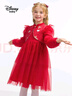 迪士尼（DISNEY）儿童女童国风长袖连衣裙【新年装】公主裙子25春秋DB411RE01红120 实拍图