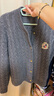 Navigare意大利小帆船女士毛衣秋冬季新款纯绵羊毛长袖开衫通勤针织外套 冰水蓝 XL 实拍图