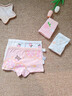 北极绒4条装儿童内裤女童发育期纯棉女孩学生10A抑菌平角短裤宝宝中大童 实拍图