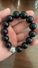 普陀山黑曜石手串足银饰六字箴言五行补水男士手串转运珠护身生日礼物 实拍图