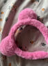 秋冬新款草莓熊毛茸茸发箍韩版小动物可爱卖萌洗脸高颅顶头箍发饰 玫红色 实拍图