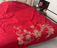 南极人婚庆结婚高档床上四件套新人结婚大红色中式刺绣床单被套床品套件 喜结连理-大红【柔软亲肤】 1.8m床单四件套-被套200x230cm 实拍图