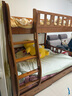 临稚胡桃木 儿童上下床实木高低床双层床上下铺床两层木床子母床 爬梯款 上铺宽1.3米下铺宽1.5米 实拍图