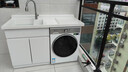 俪伽（VERYBLESSED）阳台洗衣机柜一体水盆柜蜂窝铝洗衣柜石英石洗衣池洗衣台盆一体柜 140cm左盆+加厚蜂窝铝+赠送安装 实拍图