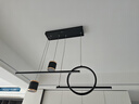 雷士（NVC）餐厅吊灯LED现代简约北欧轻奢黑金餐桌带筒灯长条WHDD40D/G-01 实拍图