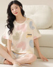 浪莎带胸垫女士睡衣女纯棉短袖短裤全棉抑菌可外穿一公里家居服套装 实拍图