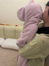 嫚熙（EMXEE）婴儿浴巾秋冬季斗篷浴袍新生儿珊瑚绒洗澡连帽包巾速干125*80cm 小紫象【10A抗菌】 实拍图