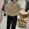 MSBEAST野兽小姐 芬兰进口狐狸毛腹毛皮草外套女显瘦V领短款冬丨温煦协奏 米杏色 S 晒单实拍图