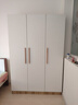 束寻【上门安装】衣柜现代简约实木挂衣杆经济型简易组装出租房卧室 两门80*40*180暖白+胡桃色 自行安装 实拍图