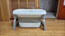 世纪宝贝（babyhood）儿童洗澡桶婴幼儿浴桶宝宝新生儿游泳泡澡桶小孩可折叠浴缸洗澡盆 【豪华款】【加大双层包边】蓝色 实拍图