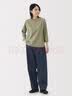 MUJI女式木棉混牛仔宽版锥形裤女款裤子25年春季女装 蓝色 BE1XLA5S XL (165/74A) 实拍图