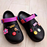斯凯奇（Skechers）女鞋洞洞鞋凉鞋增高厚底耐磨沙滩拖鞋小怪兽包头洞洞鞋111581 黑色/多彩色/BKMT 37 实拍图