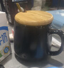 泰禧阁美式黑色马克杯陶瓷家用杯子带盖盖勺ins风小众撞色咖啡杯高颜值 黑银-天籁杯（配勺+手机底座） 实拍图