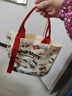卡通蝴蝶结新款日系极简帆布包单肩上课通勤耐磨手提包 红色KT猫＋飘带 实拍图