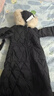 千仞岗冬季女士中长款羽绒服女百搭休闲时尚冬装保暖防寒服毛领连帽外套 魔力黑 S (160) 实拍图
