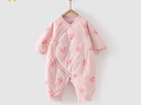 童泰秋冬0-6个月新生儿婴儿宝宝偏开保暖衣连体蝴蝶哈衣棉衣粉色59cm 实拍图