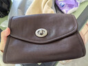 裘真信封包女链条斜挎单肩包休闲复古小包植鞣头层牛皮包包 咖啡色-小号 实拍图