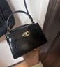 CHARLES&KEITH鳄鱼纹凯莉包手提斜挎婚包包女包生日礼物CK2-50270880-1 Black黑色 S 实拍图