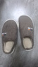 回力秋冬季居家棉拖鞋男厚底踩屎感条纹简约防滑耐磨室内家居拖鞋男冬 棕色 44-45 偏小一码 实拍图