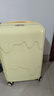 漫游雪糕女学生行李箱拉链款拉杆箱儿童轻便登机轻音皮箱旅行箱子 奶酪黄 24英寸 超轻设计水杯架+USB充电 实拍图