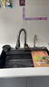 摩恩阳光系列厨房水槽大单槽洗菜盆一体盆洗碗槽304不锈钢台上台中台下盆 升级款小米粒5MM-抽拉龙头全配置 750X450MM 实拍图