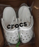 卡骆驰（CROCS）洞洞鞋贝雅男鞋女鞋轻便耐磨一脚蹬拖鞋休闲鞋|10126 白-100 39 (240mm) 实拍图