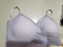 氧心（YANGXIN）两件装内衣女夏季无痕聚拢文胸无钢圈背心吊带运动女士胸罩美背 香槟+浅紫【吊带款】 XL 实拍图
